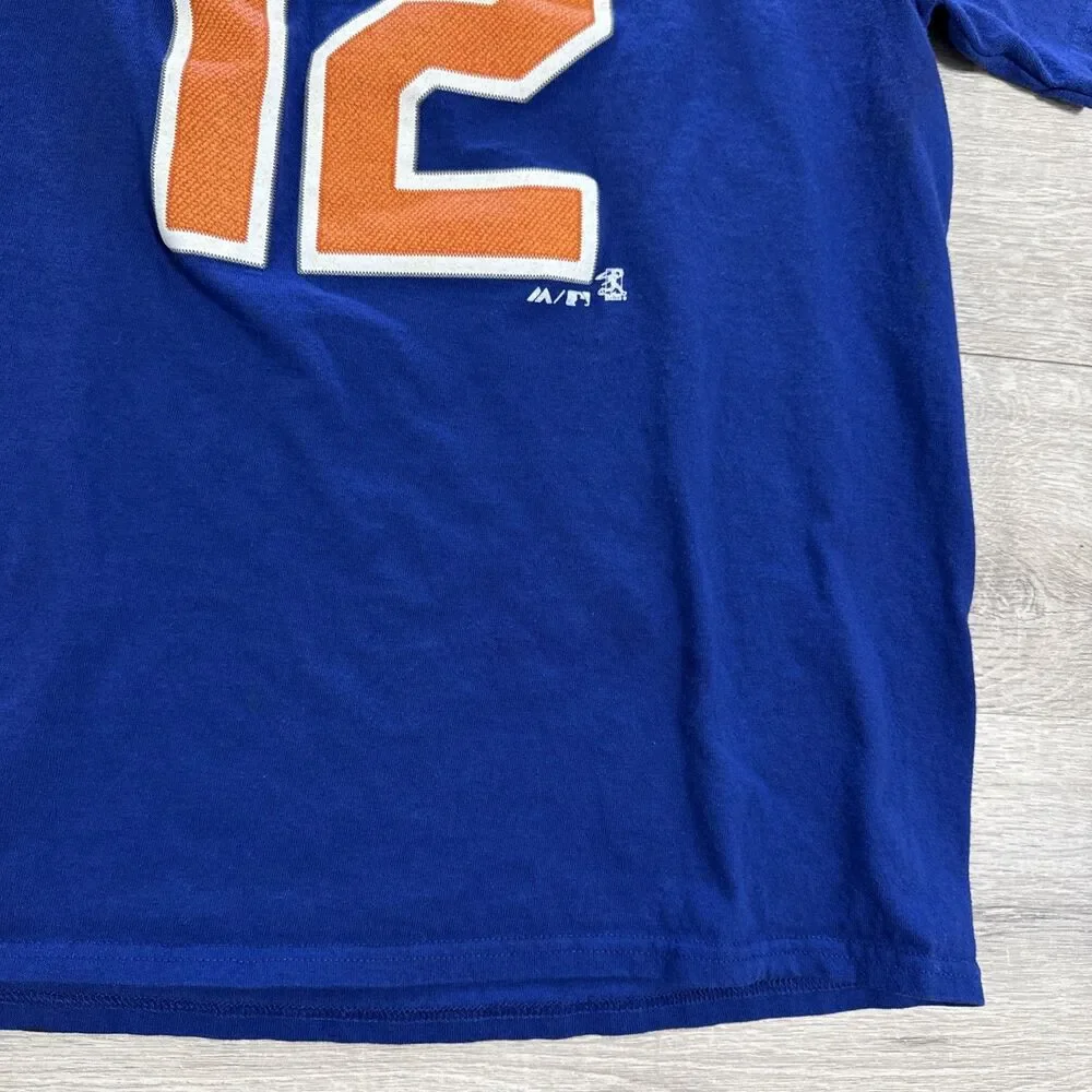 Juan Lagares Shirt New York Mets Baseball Majestic Men’s Blue Tee M